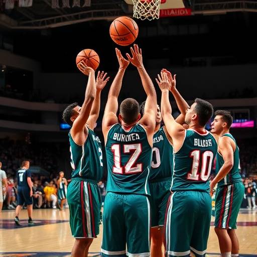 Esultanza di una squadra di basket dopo aver vinto il campionato italiano