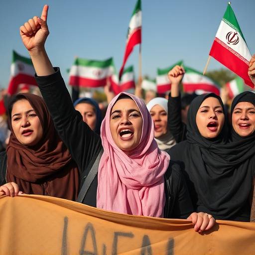 Manifestazione di donne iraniane che protestano contro le restrizioni imposte dal governo